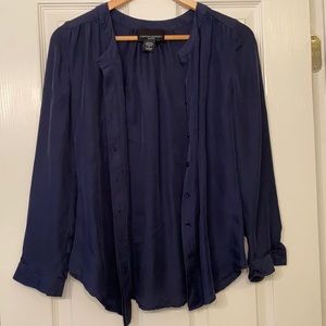 Cynthia Rowley 100%silk button down longsleeve top